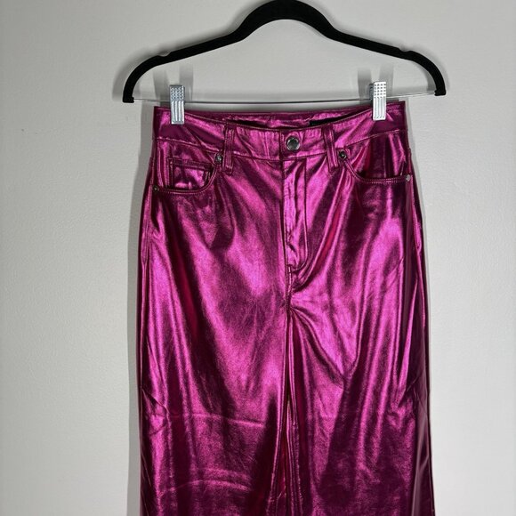 BLANKNYC X Free People Women 25 Pink First Blush Vegan Leather Franklin Pant NWT - Picture 5 of 15